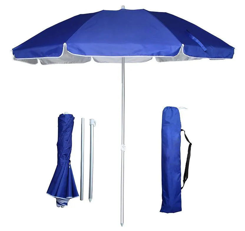 Mini 180CM Diameter White Metal Frame Portable Fold Garden Umbrella Outdoor Beach Stands Patio Umbrellas & Bases