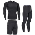 Lanyu Custom Men's Fitness Clothing Set Quick Dry Elastic Compression Shorts Sweatshirts for Running Jogging Elastic Waist