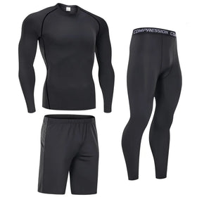 Lanyu Custom Men's Fitness Clothing Set Quick Dry Elastic Compression Shorts Sweatshirts for Running Jogging Elastic Waist