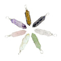 Natural Crystal Amethyst tiger Eye Agate Jade Howlite Turquoise pink Quartz Lapis Stone Bullet Chain Pendant Only