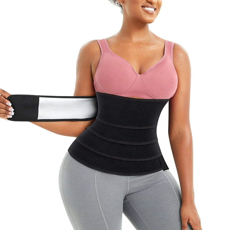 5 Times Sweat Flat Tummy Belt Waist Trainer for Women Sauna Belt Tummy Wrap Plus Size Snatch Me up Bandage