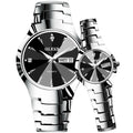 OLEVS Brand Trend Couple Watches Quartz Wristwatch Fashion Business Men Women Watches Tungsten Steel Watch 8697