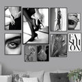 Nordic Fashion Poster Black White Canvas Art Home Decoration Party Girl Bedroom Prints Wall Art Painting