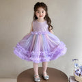 2025 Summer New Style Girls' Dress Children's Rainbow Gauze Princess Dress Knee-Length Small MOQ
