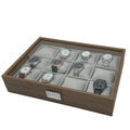 12 Slot Antique Wood Veneer Watch Box with Soft Velvet Cushions for Jewelry Bracelet Storage-Caja De Pulsera De Joyeria