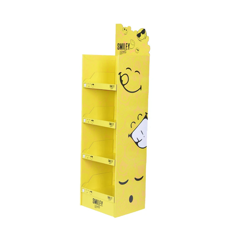 Printed Custom Cardboard Eco-friendly Foldable Floor Display Stand for Garment Advertising with Easy Assembly
