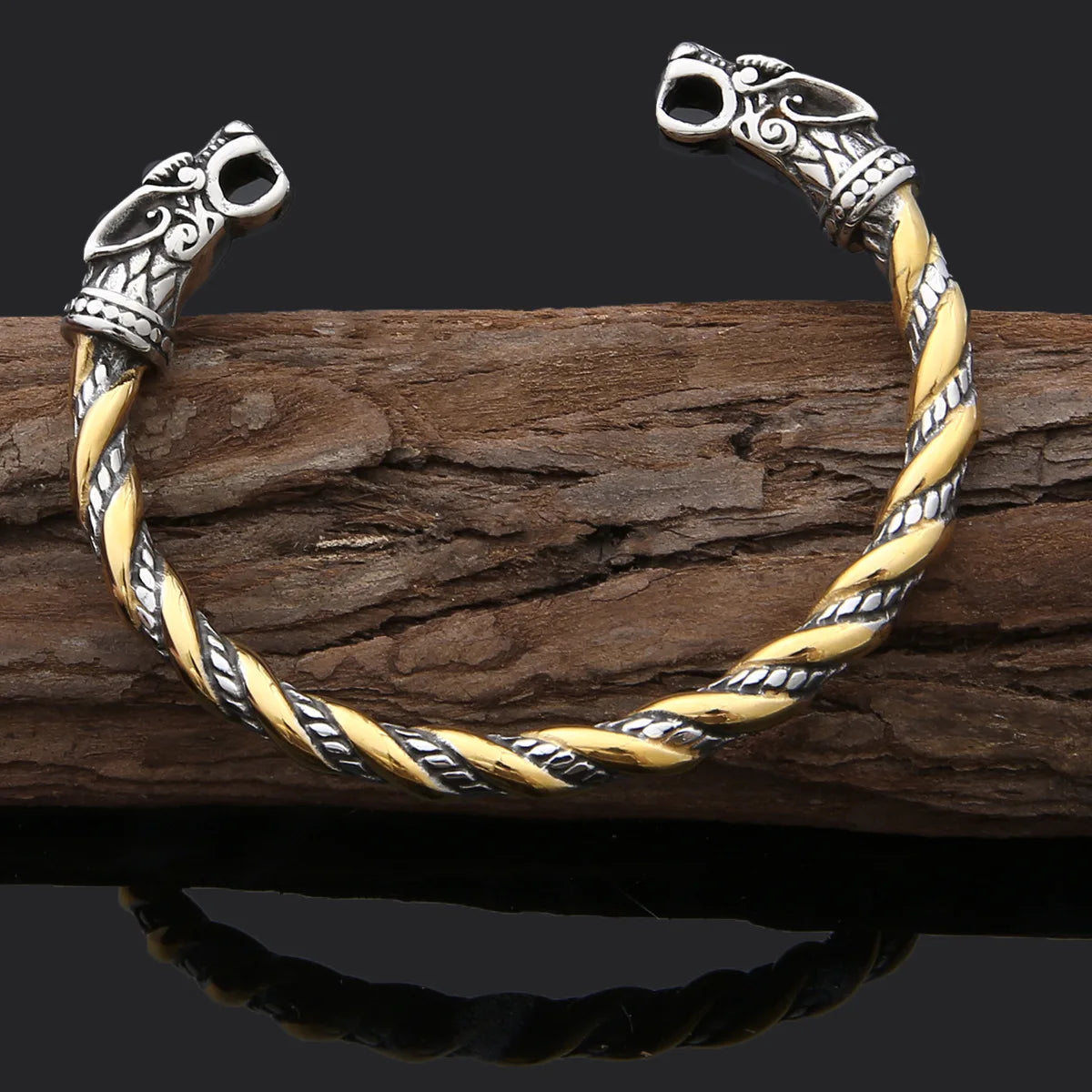 2022 New Norse God Odin Pagan Jewelry Stainless Steel Viking Dragon Bracelet for Men
