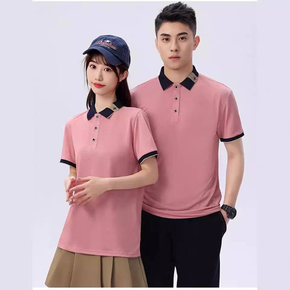 Summer Polo Shirt With Logo Printed Short Sleeves Corporate Workwear Work Clothes Camisas De Pesca Hombre