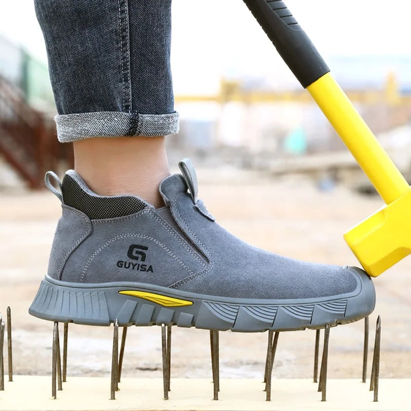 GUYISA New Safety Boots Anti-scalding European Standard Steel Toe Anti-puncture for Unisex Autumn Winter Summer