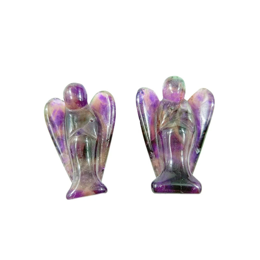 Huiying 2 Inch Amethyst Home Pocket Stone Angel Sculptures Crafts