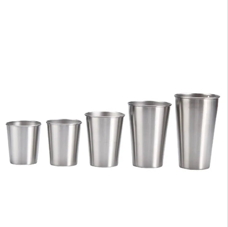 Factory Direct Custom logo Reusable Design Stainless Steel Mugs Metal Drinking Coffee Cup Beer Pint Stainless Steel Party Cups