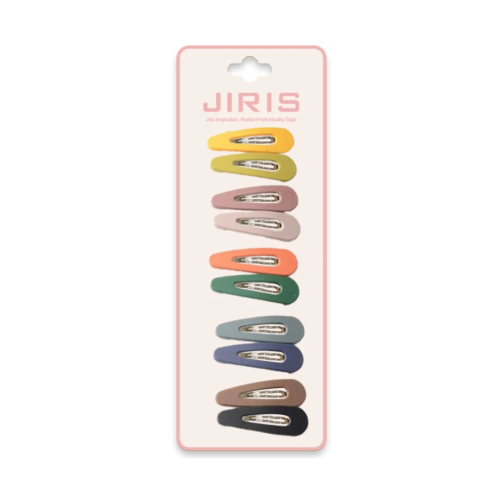 Jiris Factory Customization Ins Style Fashion Plain Alloy Hair Clips Rectangular Water Drop Oval Shape Solid Color BB Clips