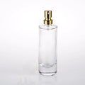 Factory Stock Transparent Glass Perfume Bottle 30ml 50ml 100ml Cylinder Hot Stamping Sealed Pump Cap Cosmetics Liquor Carton