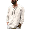 New Men's Casual Blouse Cotton Linen Shirt Loose Tops Long Sleeve Tee Shirt Casual Four Seasons Handsome Men Shirt