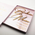Luxury Clear and Mirror Acrylic Wedding Invitation Save the Date Cards With Custom Gold Foil Paper Box