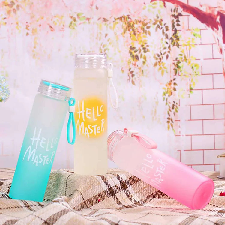 Factory Direct Sales Event Gifts Wholesale Creative Frosted Color Custom Colorful Trinkflasche Glass Water Bottle