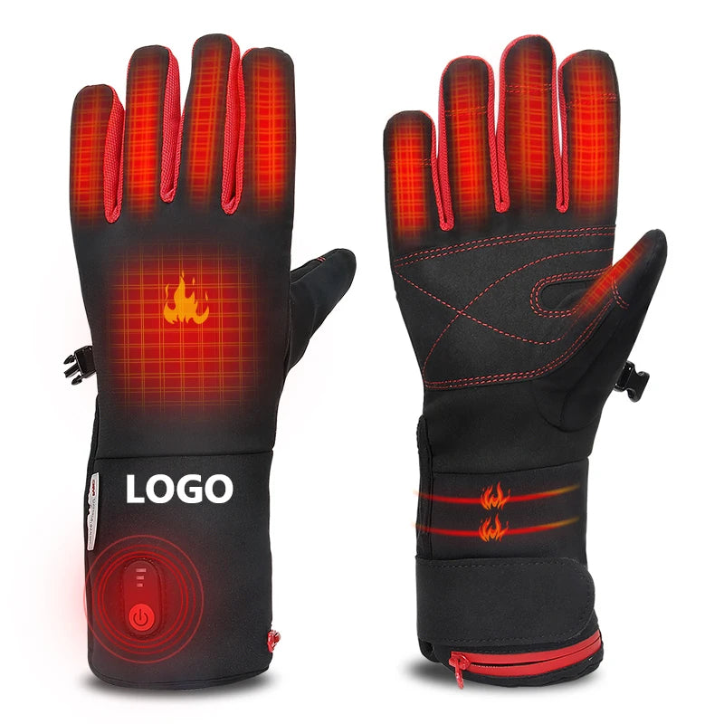 Custom 7.4v Heated Gloves Liners Gants Chauffants Rechargeable Winter Motorcycle Riding Electric Heated Gloves