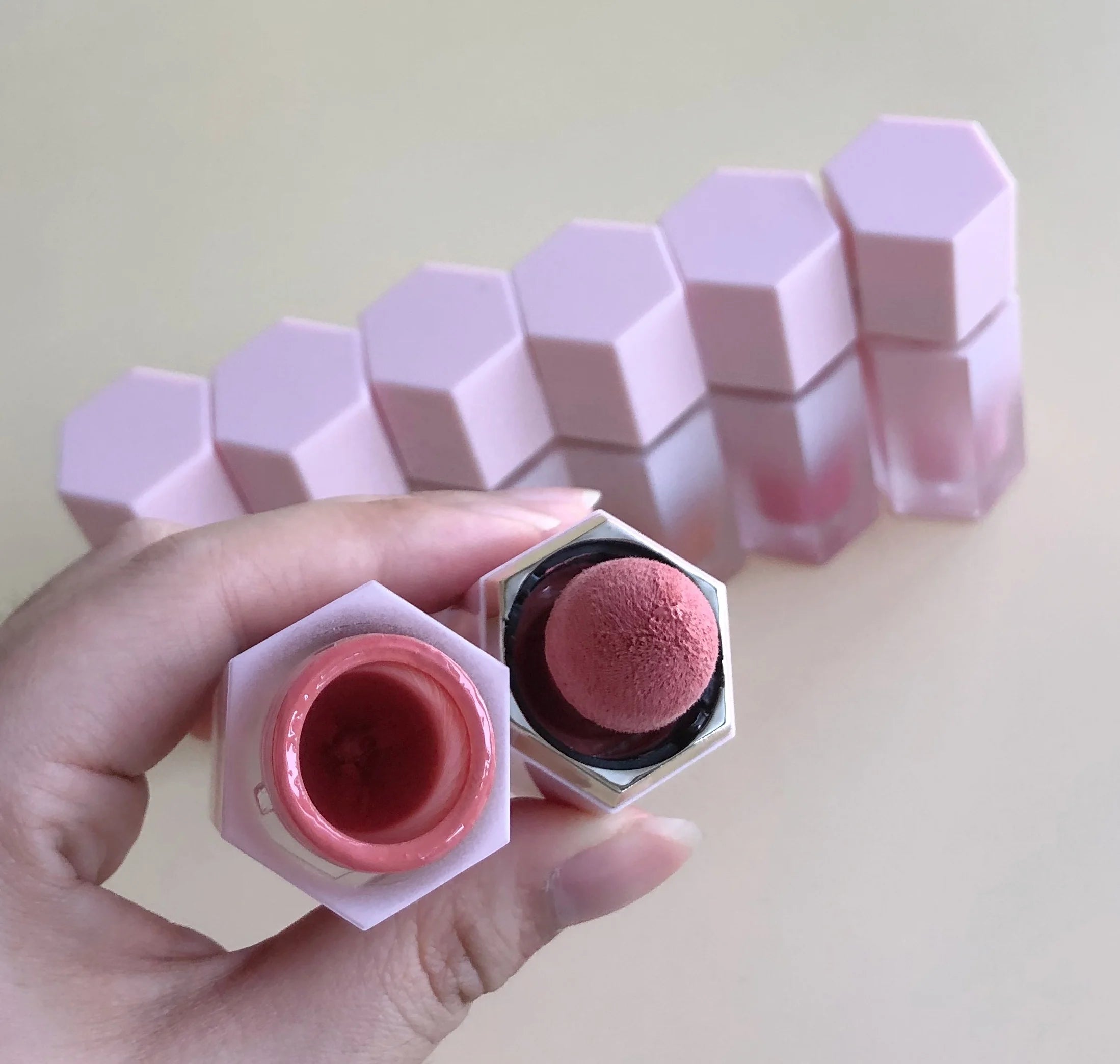 Make Your Own Logo 7 Colors Mineral Moist Hexagonal Vegan Pink Natural Liquid Blush for Fair Waterproof Long-Lasting Sunscreen