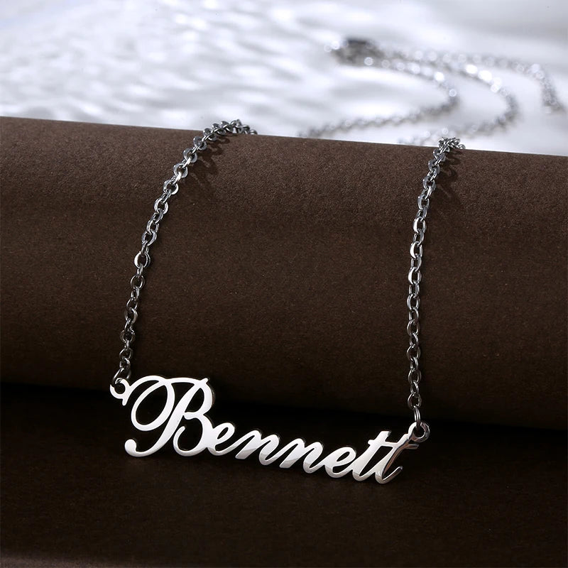 New Trendy Jewelry Chain Personalised Name Initial Letter Tarnish Free Stainless Steel  Necklace