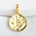 New Matt Golden Alloy Jewelry Accessory for DIY Bracelet Necklace Earring 1.1cm Round Alphabet Matt Metal Letter Charm