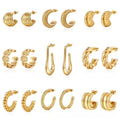 2023 Fall Women's 18K Gold Plated Stainless Steel Geometric Trendy Stud Earrings