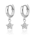 925 Sterling Silver Chandelier Earrings with Star Drop Gold & Rhodium Plated Hoop for Wedding Party Classic Style Zircon Stones