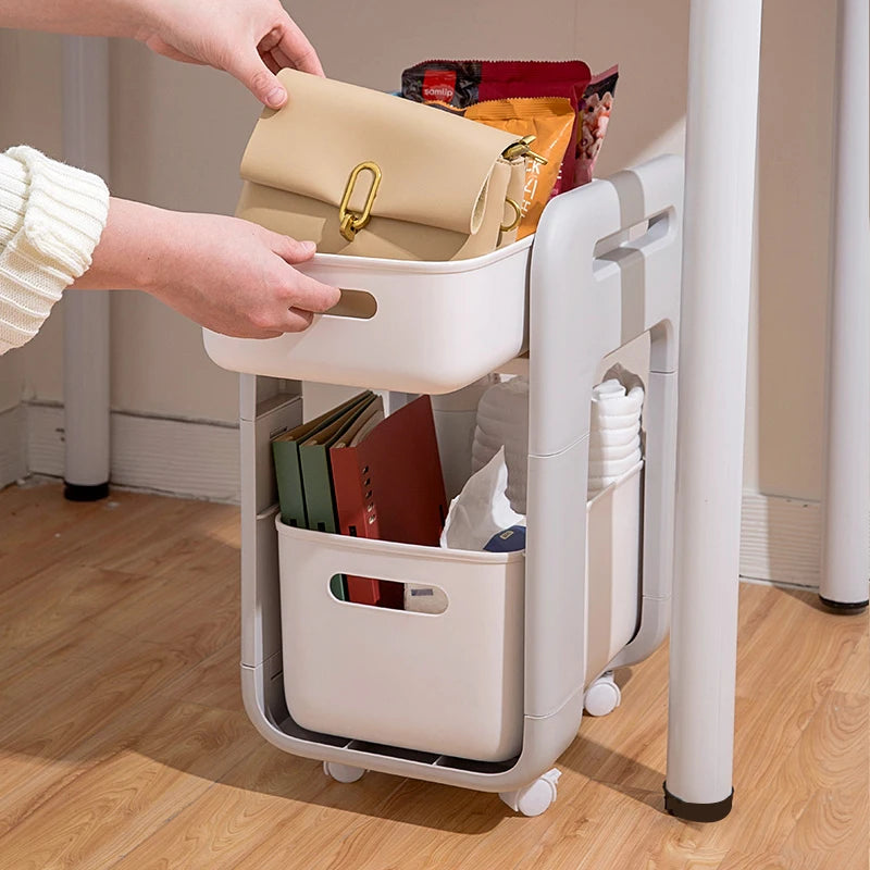 Multifunctional Plastic Pulley Pull Out Under Desk Storage Drawer Organizer