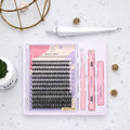 Wholesale Price 2-in-1 Lash Extension Kits Handmade 30D 40D 50D False Eyelashes Set with Mixed Lengths Custom Logo Lash MegaBDM