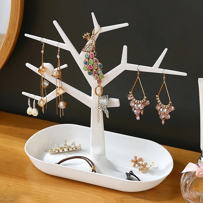 Jewelry Display Stand Tray Storage Racks Earrings Necklaces Rings Jewelry Storage Box Desktop Organizer Holder Storage Box