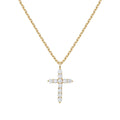 Custom 14K Gold Plated CZ Zirconia Cross Pendant Necklace S925 Sterling Silver Crystal Christian Necklace for Women YF3043