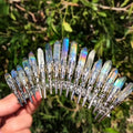 2022 Handmade Natural Crystal Hair Comb_ Creative Natural Colorful Stone_ Hairpin