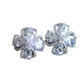 Luxury Flower Zircon Stud Earrings for Women Exquisite Elegant Crystal Engagement Earring Zircon Jewelry Girls Gift Opp Bag CNAS