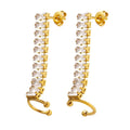 Fashion Shiny Zircon Ear Cuff Earring Stainless Steel Cubic Zircon Sparkles Ear Bone Clip Earring Tennis Chain Stud Earring