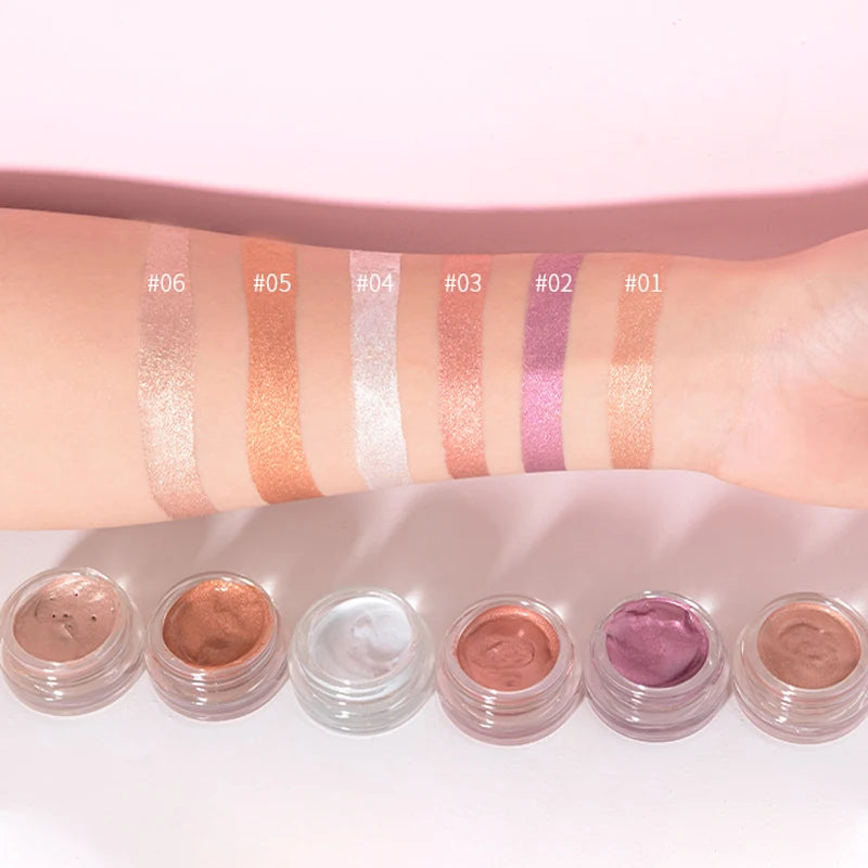 Private Label Wholesale Makeup High Pigment Single Eye Shadow Luminous Shimmer Eyeshadow Gel No Brand Glitter for Dark Skin Tone