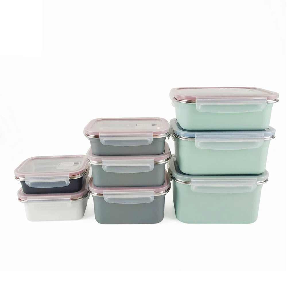 Microwave Safe Food Containers Stainless Steel Lunch Box Insulated Tiffin Box Leak Proof Stainless Steel Bento Box with Divider