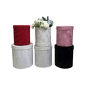 High-grade Velvet Large Size Round Hug Bucket Three-Piece Set of Flowers Wedding Gift  Packing Box