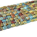 Wholesale  Natural Smooth Gemstone Snake Skin Jasper Square Shape Serpentine Loose Beads for Jewelry Making