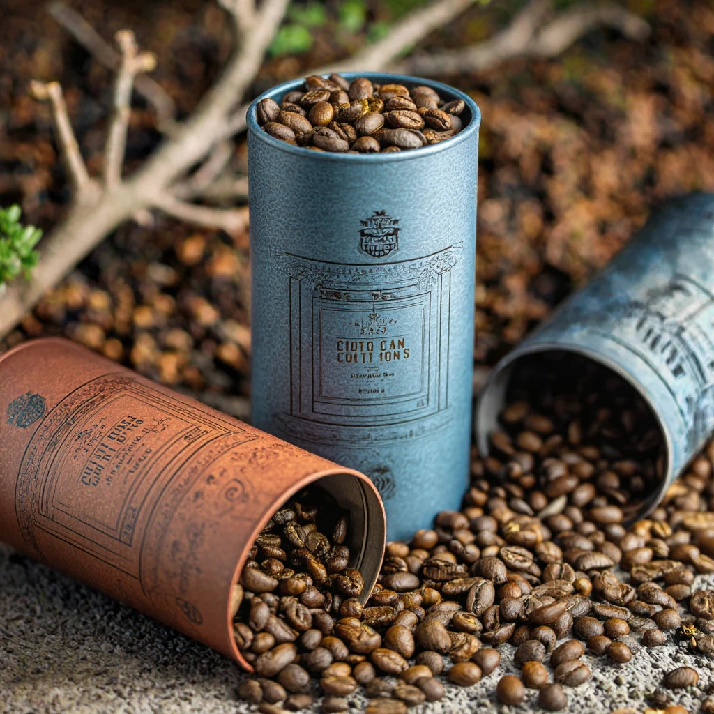 AT PACK Custom Sustainable Coffee Packaging Tubes Biodegradable 350g Coffee Beans Paper Tubes Matcha Tea Leaf Paper Tubes