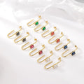 Waterproof Tarnish Free Designer Inspired Stainless Steel 14k Gold Plated Paper Clip Zircon Bead Pave Earring Jewelry Women