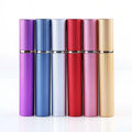 Wholesale 8ml Portable Travel Cosmetics Filling Perfume Bottle Vertical Stripe Empty Aluminum Collar Toner Spray Lotion Lipstick