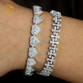 Custom 925 Silver 8mm Moissanite Heart Pattern Bracelet D VVS GRA Certified  Ice Out Hiphop Style for Men Certified Jewelry