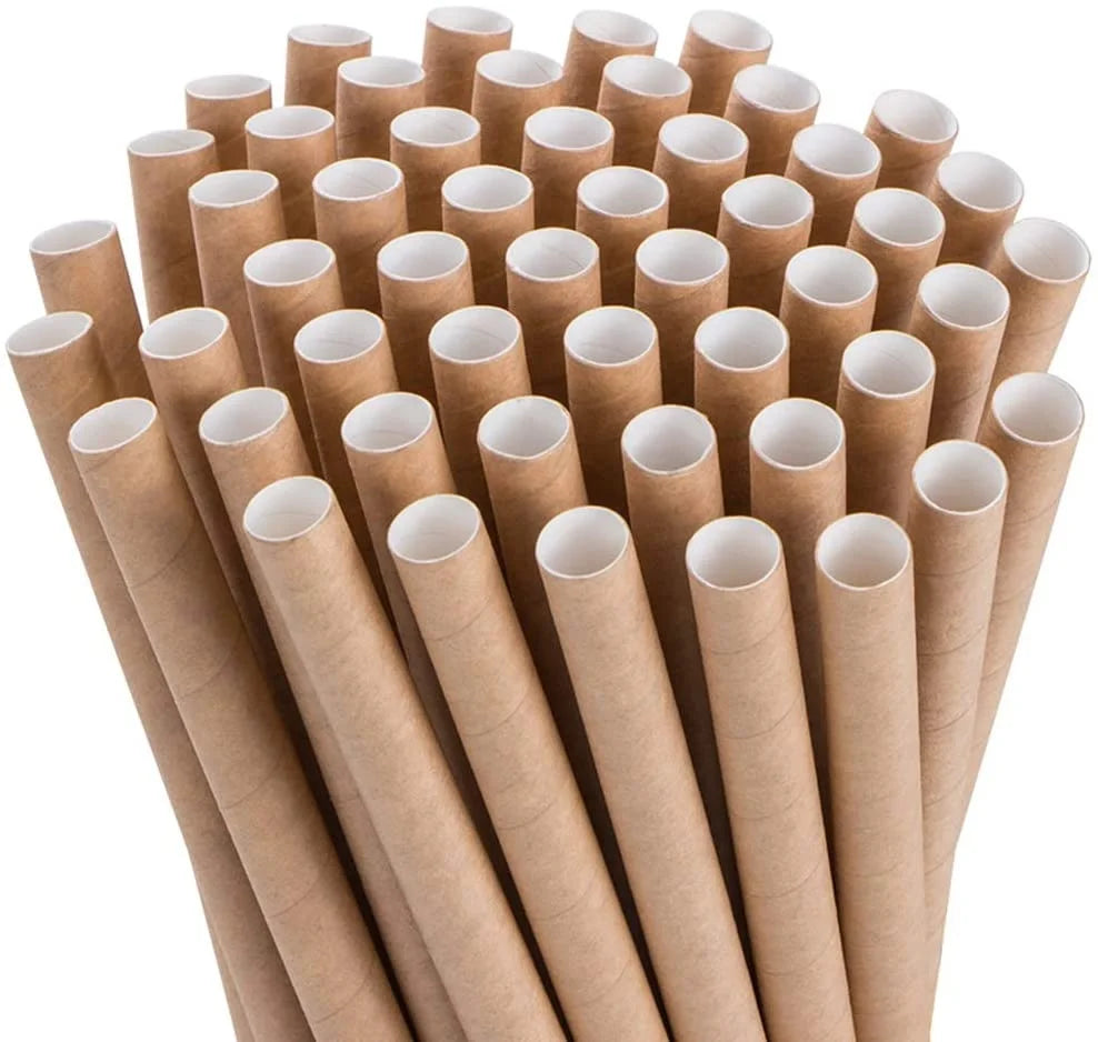 5000 Pcs Folding 6*197 Box Hot Solid Color Wood Biodegradable Eco-Friendly Disposable Drinking Straw for Camping Bubble Tea