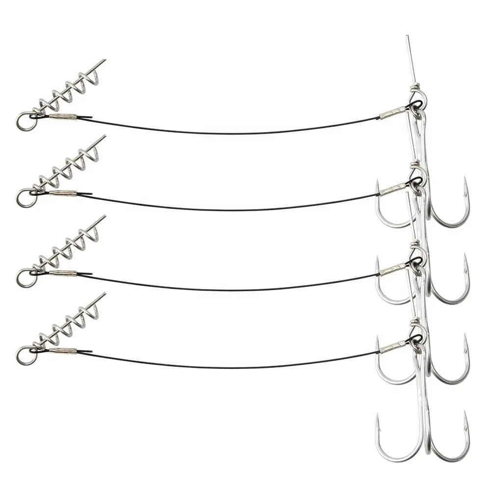 Spinpoler Fishing Hooks Rig Stainless Steel Fishing Hooks Stringer Screw Connector Stitching Pike Fishing Hooks Wholesale