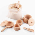 8pcs Montessori Sensory Bin Toys Wooden Tableware Scoops and Tongs for Toddlers Kitchen & Food Toys