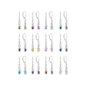 Luxury Jewelry 12 Birthstone Gemstone Earrings Gold Plated Women'S Fashion S925 Chain Teardrop Twisted Zircon Earrings