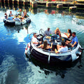 Fiberglass Panga Boat clear Bottom Rotomolded Polyethylene 8 Person Hdpe Bbq Donut Boats for Sale Plastic Boat Polyethylene