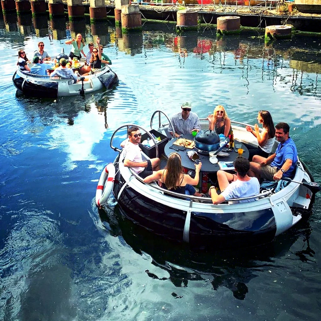Fiberglass Panga Boat clear Bottom Rotomolded Polyethylene 8 Person Hdpe Bbq Donut Boats for Sale Plastic Boat Polyethylene