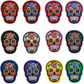 Custom Logo Heat Press Mexico Style Non Woven Iron on Embroidery Sugar Skull Patch for Jacket Coat