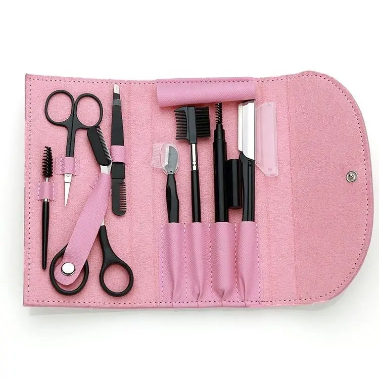 Best Seller on Eyebrow Trimming Tools Scissor Eyebrow Tweezers Eye Brow Trimming Brush Comb Kit Set