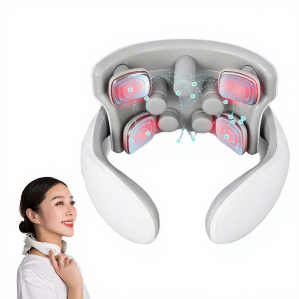 6 Modes & 15 Levels Intelligent Neck Massager Portable Electric Neck Massager with Heat for Pain Relief Deep Tissue